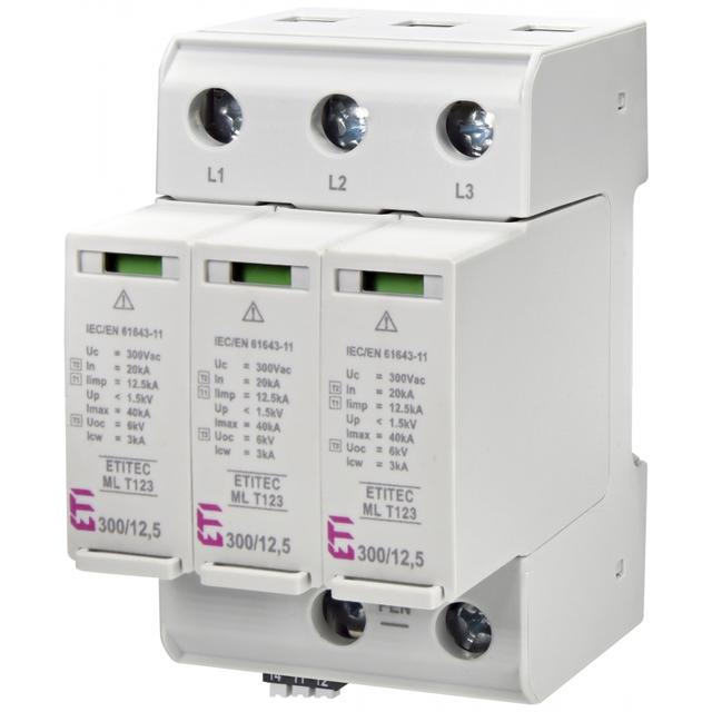 Ogranicznik przepięć T1+T2+T3 (B+C+D) TEC ML T123 300/12,5 3+0 RC 002440666 ETI