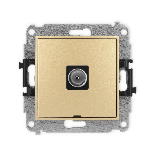 ICON Mechanizm gniazda antenowego pojedynczego TV, bez pola opisowego złoty