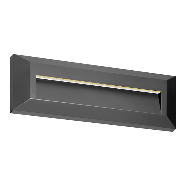 KIBO LED 1,5W, lampa elewacyjna, 150lm, IP65, 4000K, prostokątna, szara