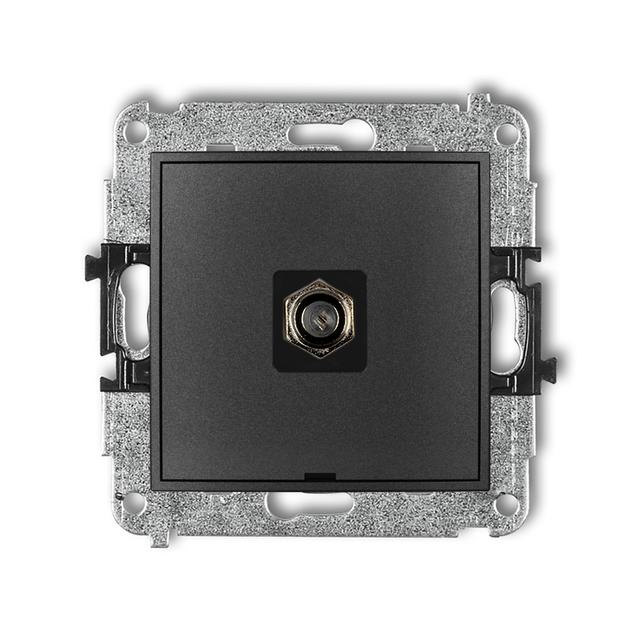 ICON Mechanizm gniazda antenowego pojedynczego typu F (SAT) niklowany, bez pola opisowego grafitowy