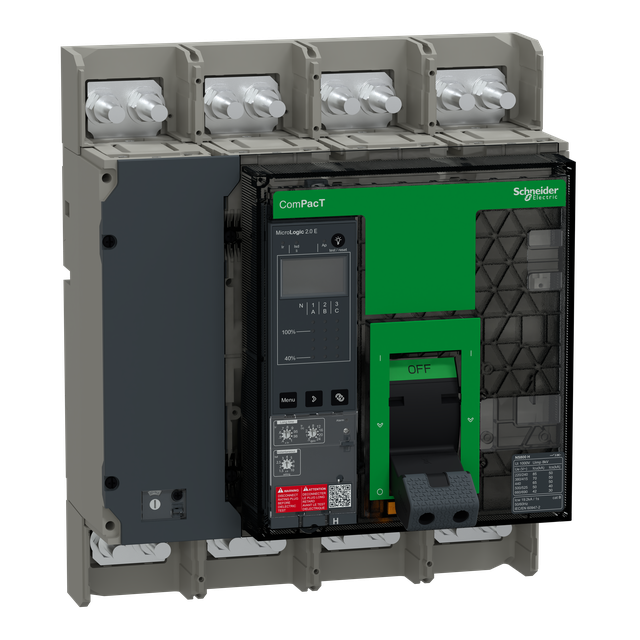 Wyłącznik mocy ComPacT NS800H 70kA przy 415VAC 4P stacjonarny sterowanie ręczne MicroLogic 2.0E 80 C080H42EFM Schneider