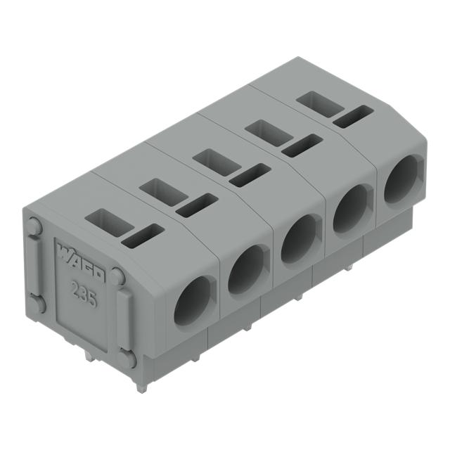 Listwa zaciskowa do płytek drukowanych 5-biegunowa szara raster 5/5,08mm /45szt./ 235-405/333-000 WAGO