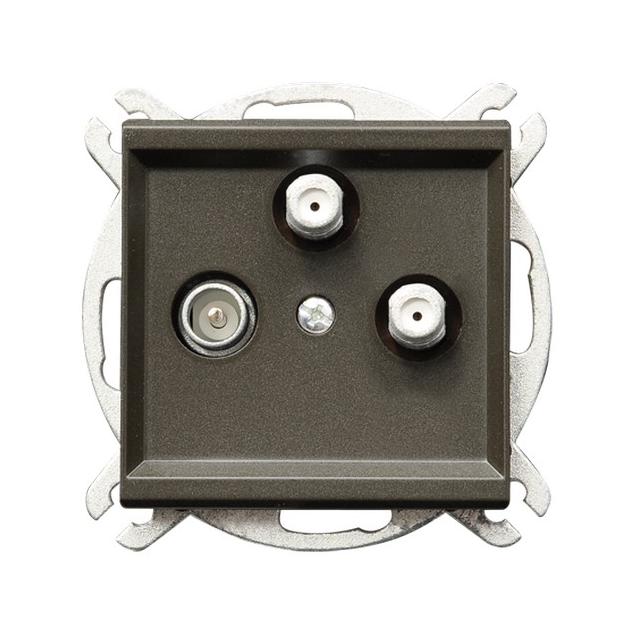 SONATA Gniazdo RTV-SAT z dwoma wyjściami SAT - kolor czekoladowy metalik