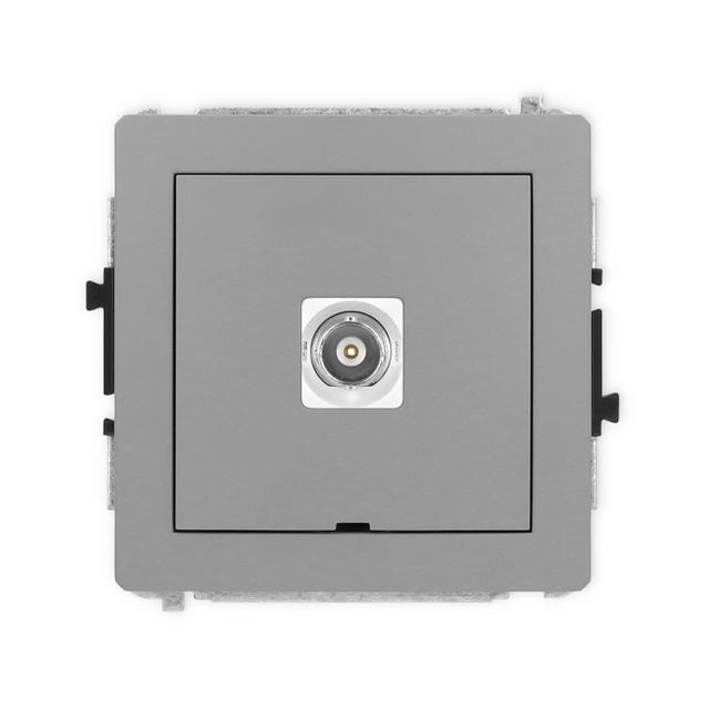DECO Mechanizm gniazda pojedynczego BNC, bez pola opisowego szary mat