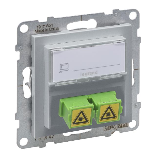 SUNO - Pojedyncze gniazdo śwatłowodowe SC/APC, Aluminium, Legrand