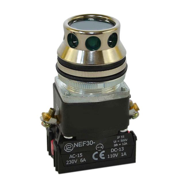 Przycisk NEF30-KLD Y/24V-230V zielony W0-NEF30-KLD Y Z PROMET