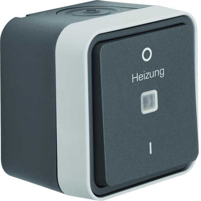 BERKER W.1 Łącznik kontrolny z nadrukiem Heizung 0-1 kompletny IP55 szary 35623505 HAGER