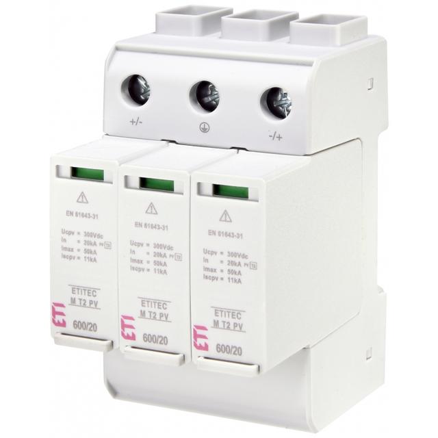 Ogranicznik przepięć T2 (C) - do systemów PV TEC M T2 PV 600/20 Y 002440735 ETI