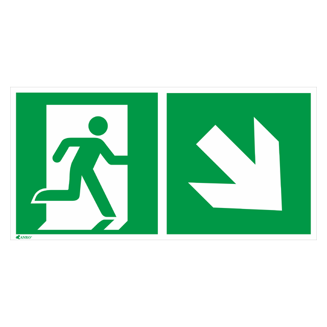 KIER.DO WYJŚ. PRAWO, W DÓŁ 150X300 FOLIA SAMOPRZYLEPNA FOTOLUMINESCENCYJNA