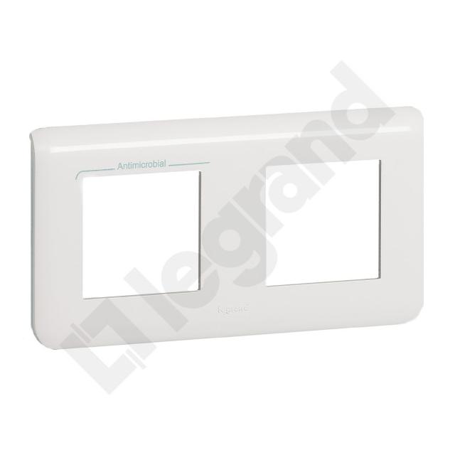 Mosaic - Ramka 2x2 Modułowa Pozioma - Biały Antybakteryjny Produkt wycofany 078725 LEGRAND