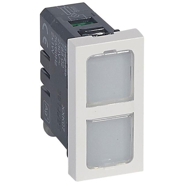 Mosaic Lampa Sygnalizacyjna Podwójna Płaska 1 Moduł Antybakteryjna 1W 230V 078502 LEGRAND
