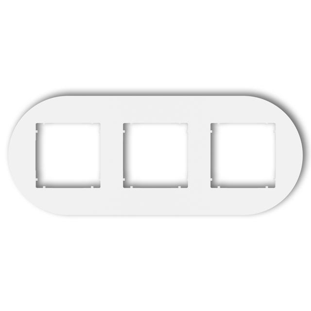 MINI Ramka uniwersalna potrójna okrągła z tworzywa biały