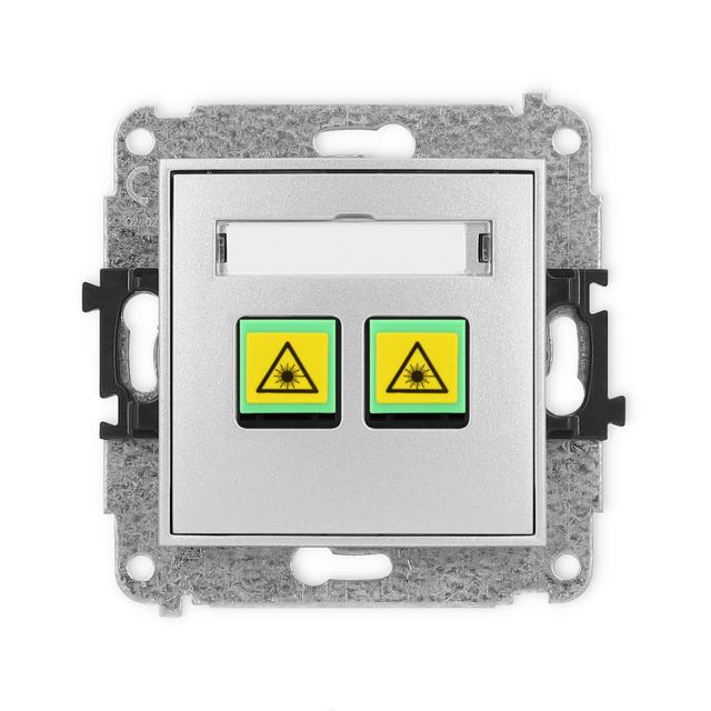ICON Mechanizm gniazda światłowodowego/optycznego podwójnego srebrny metalik