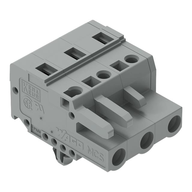 MCS-MIDI Classic gniazdo 3-bieg. szare raster 7,5 mm /100szt./ WAGO