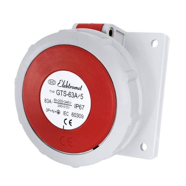 GTS 63/5 Gniazdo tablicowe skośne 63A/400V 3P+N+Z
