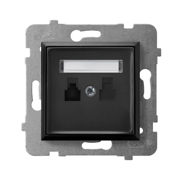 ARIA Gniazdo telefoniczne pojedyncze - kolor czarny metalik