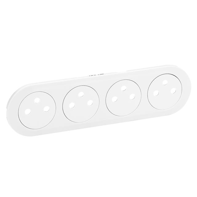 CELIANE - Plakietka do gniazd płaskich 4x2P+Z biała, Legrand