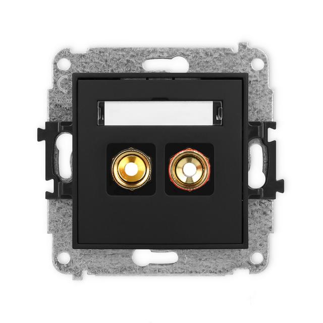 MINI Mechanizm gniazda głośnikowego pojedynczego (typu banan - czerwony i czarny, pozłacany, 4 mm2,