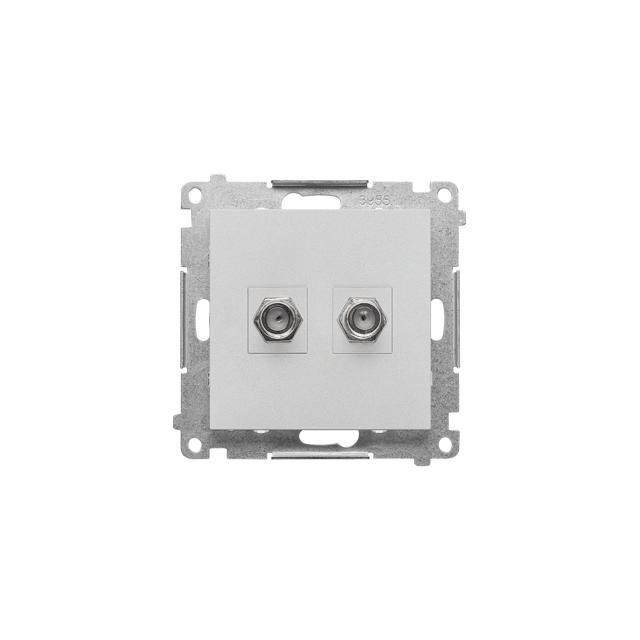 Simon 55 Gniazdo antenowe typu /F/ podwójne Do instalacji indywidualnych Aluminium mat