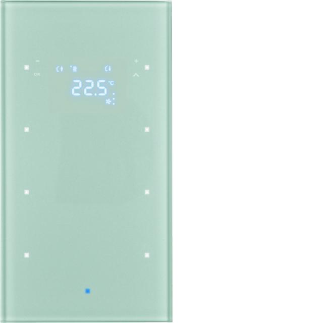 BERKER KNX TS Sensor dotykowy potrójny z regulatorem temperatury szkło aluminium 75643034 HAGER