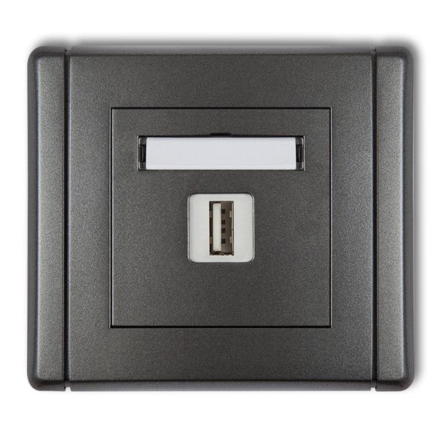 FLEXI Ładowarka USB pojedyncza USB A, 10W max., 5V, 2A grafitowy