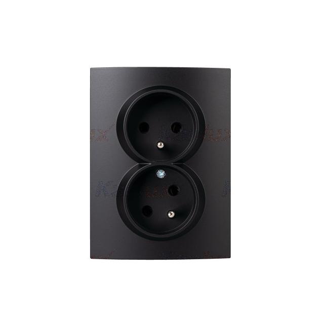 LOGI 02-1255-142 cm Gniazdo zasilające podwójne francuskie kompletne ZZF ochrona styków LOGI 02-1255