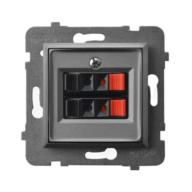 ARIA Gniazdo głośnikowe podwójne - kolor szary mat