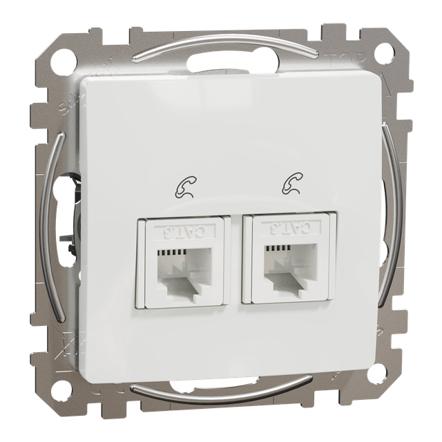 Sedna Design & Elements Gniazdo telefoniczne podwójne RJ11 białe SDD111492 SCHNEIDER