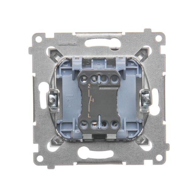 Simon 54 Przycisk pojedynczy zwierny bez piktogramu 16A z. śrub. srebrny mat