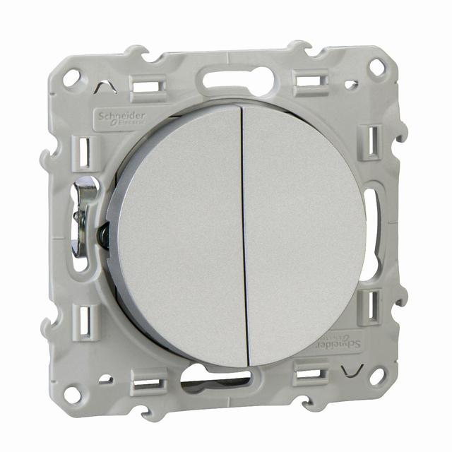 Odace łącznik podwójny świecznikowy aluminium S53D211 Schneider