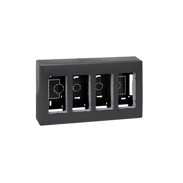 Simon Connect Obudowa natynkowa S500 4-modułowa 8x K45 kompletna szary grafit