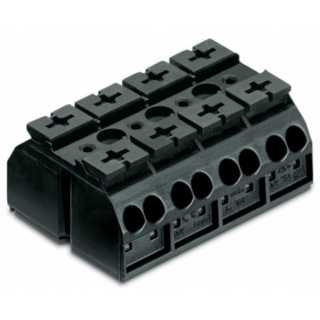 Blok zasilający 4‑torowy 0,5‑4mm2 32A czarny 862‑504 /200szt./ WAGO