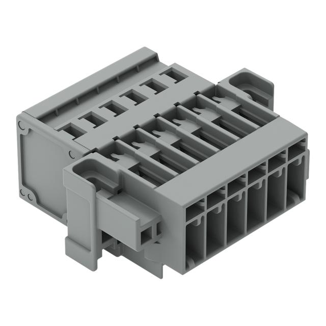 X-COM wtyk 6-biegunowy szary raster 5 mm /25szt./ WAGO