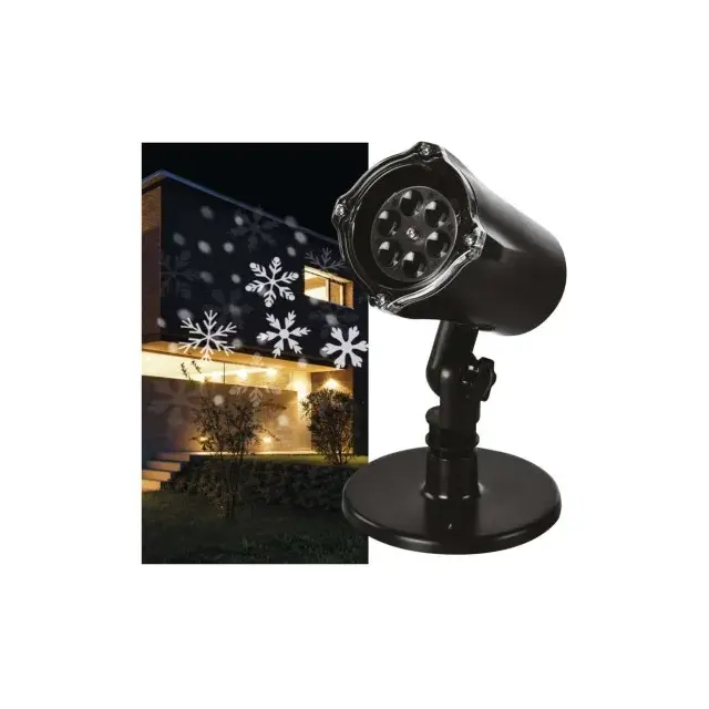 Projektor LED śnieżynki, zimna biel, IP44