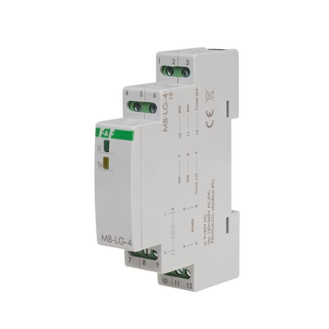 Licznik czasu pracy z wyjściem MODBUS RTU 4-kanałowy 1 moduł MAX-MB-LG-4HI F&F