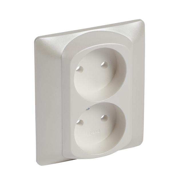 SISTENA LIFE PLAKIETKA PEARL GNIAZDA PODWÓJNEGO 2X2P, Legrand