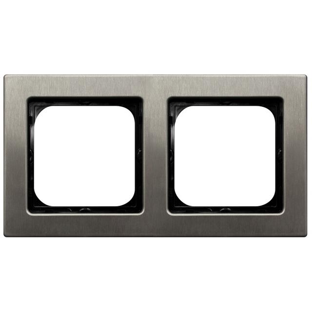 SONATA Ramka podwójna - kolor stal inox