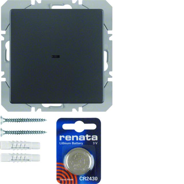 BERKER Q.x KNX RF quicklink przycisk radiowy pojedynczy płaski Berker.Net aluminium 85655226 HAGER
