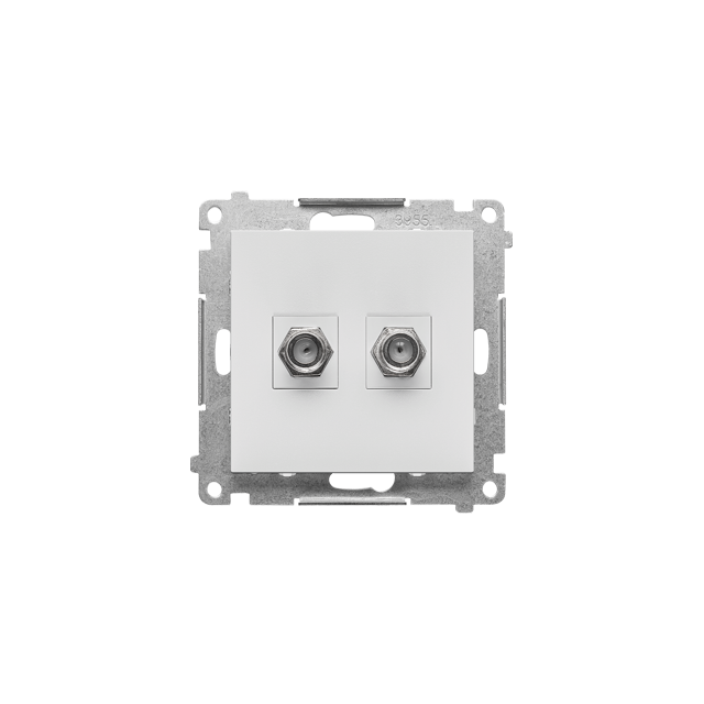 Simon 55 Gniazdo antenowe typu /F/ podwójne Do instalacji indywidualnych Jasnoszary mat