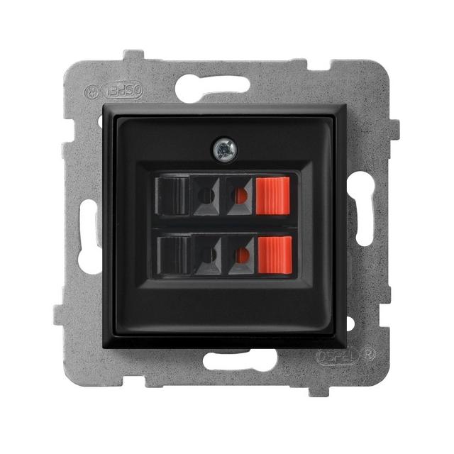 ARIA Gniazdo głośnikowe podwójne - kolor czarny metalik