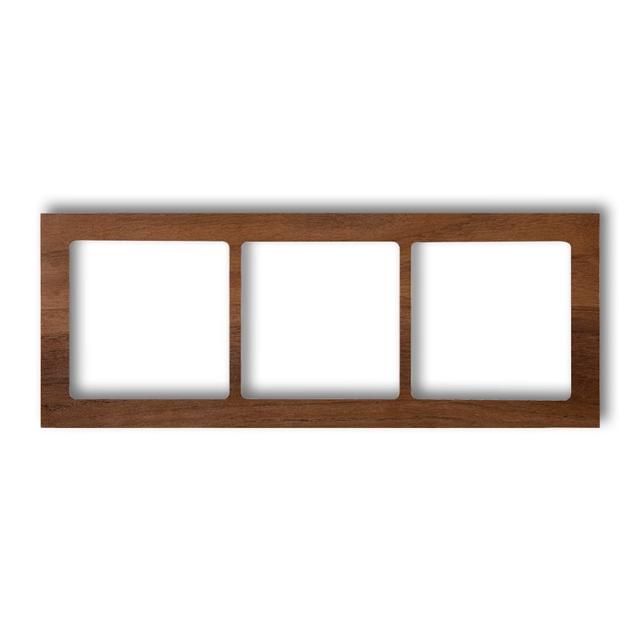 DECO Ramka potrójne - drewno (orzech amerykański) orzech amerykański DRD-3E KARLIK
