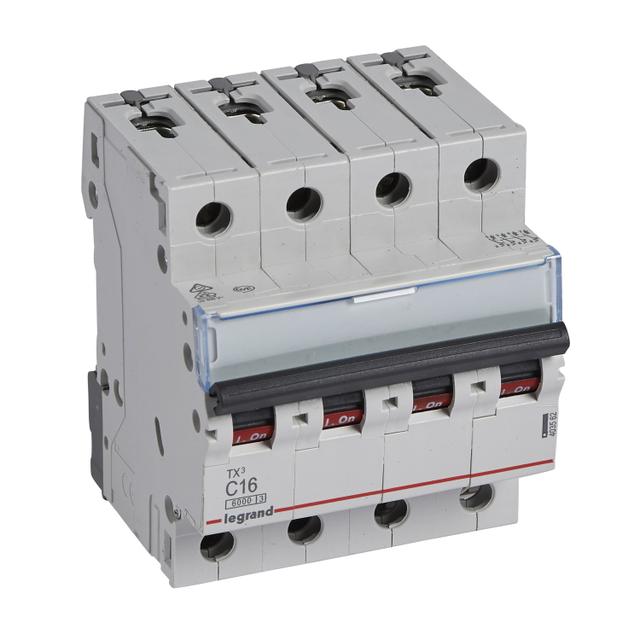 WYŁĄCZNIK NADPRĄDOWY S 304 4P C 16A 6000A SERII TX3, Legrand