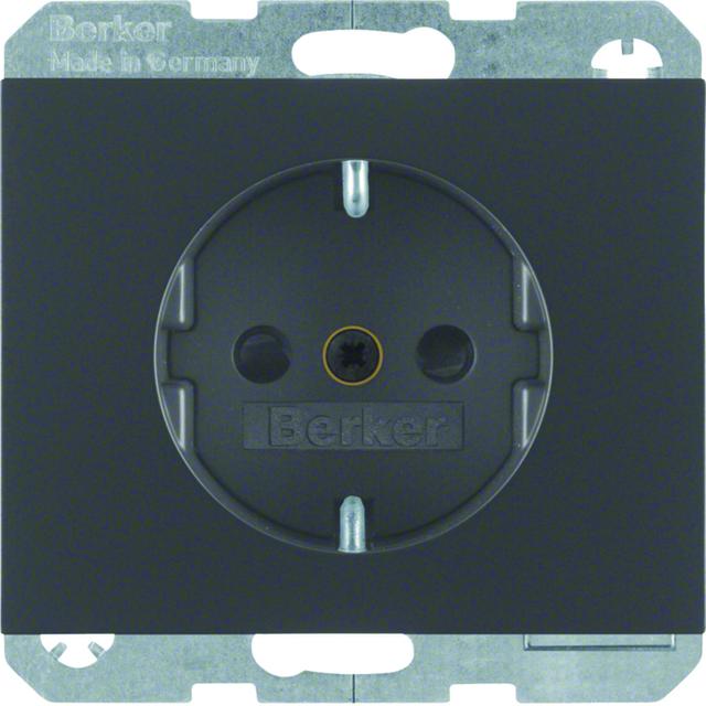 BERKER K.1 Gniazdo SCHUKO z przesłoną styków antracyt mat lakierowana 47357006 HAGER