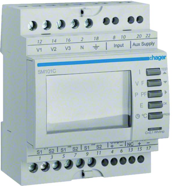 agardio.measure Miernik wielofunkcyjny modułowy TrueRMS RS485/Modbus SM101C HAGER