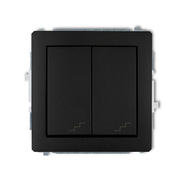 DECO Mechanizm łącznika podwójnego schodowego czarny mat