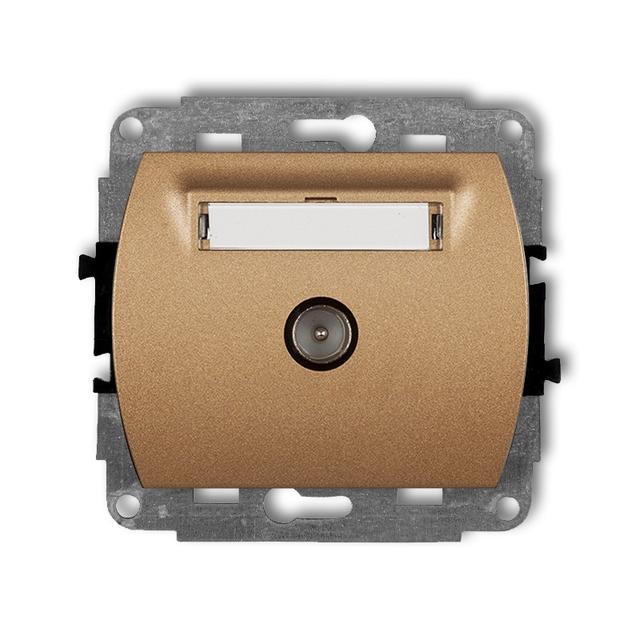 TREND Mechanizm gniazda antenowego pojedynczego TV złoty metalik