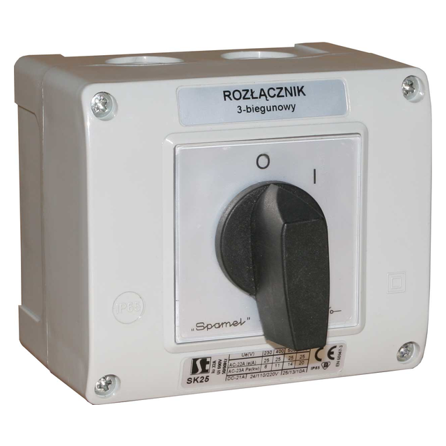 Łącznik Krzywkowy 40A, -4.8240 w obudowie OB13 z czołem zamykanym SK40-4.8240OB13Z SPAMEL