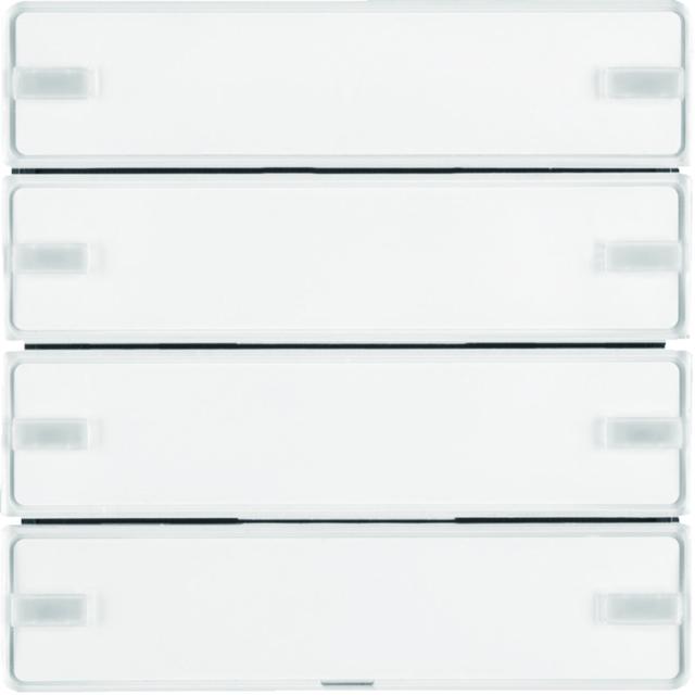 BERKER KNX e/s Q.x Przycisk poczwórny z polem opisowym z diodami LED RGB i czujnikiem temperatury biały  80144329 HAGER