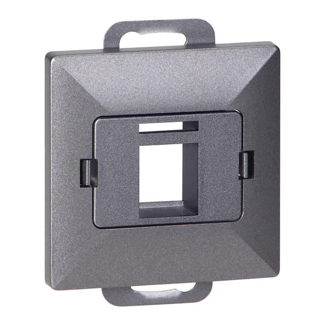Płytka czołowa + 1xRJ45 Pearl, PC+ARJ45/P1, antracyt