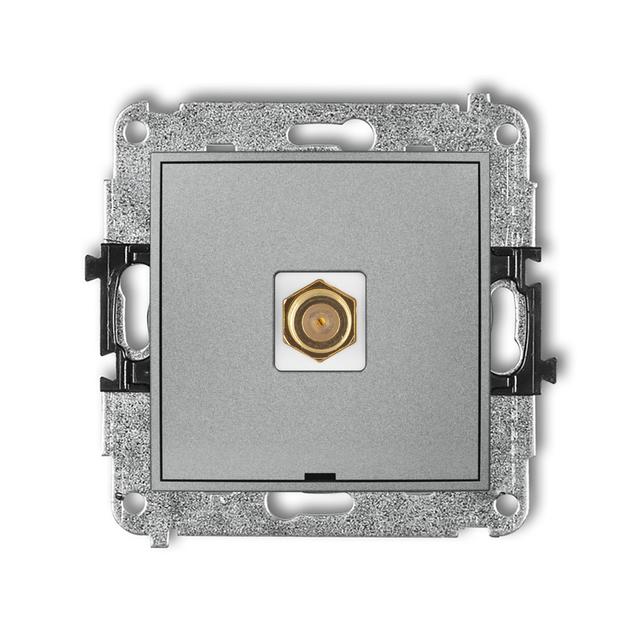 ICON Mechanizm gniazda antenowego pojedynczego typu F (SAT) pozłacany, bez pola opisowego srebrny me